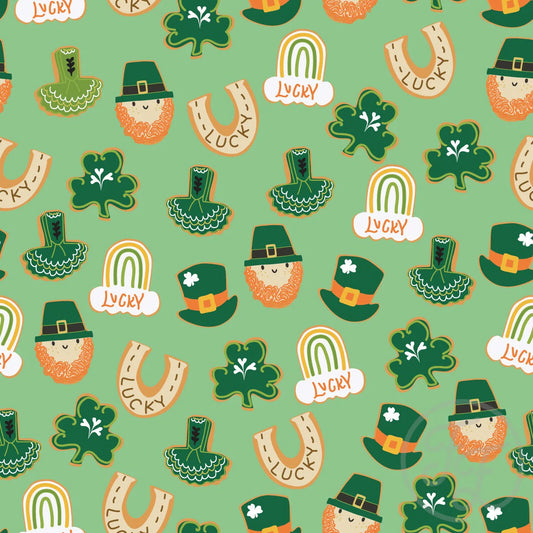 St Patrick day cookies in Tan Green