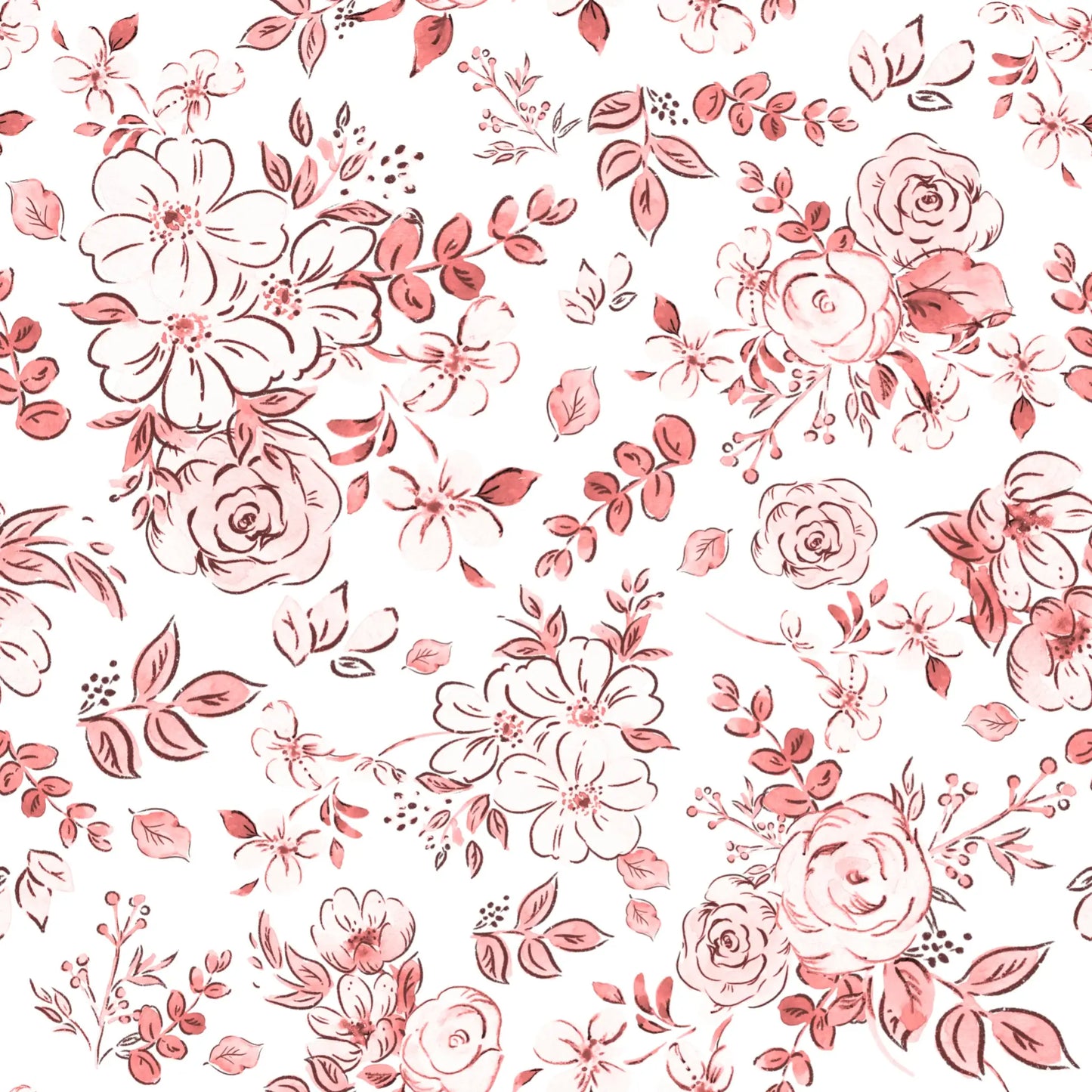 Floral Cottage Mono Red