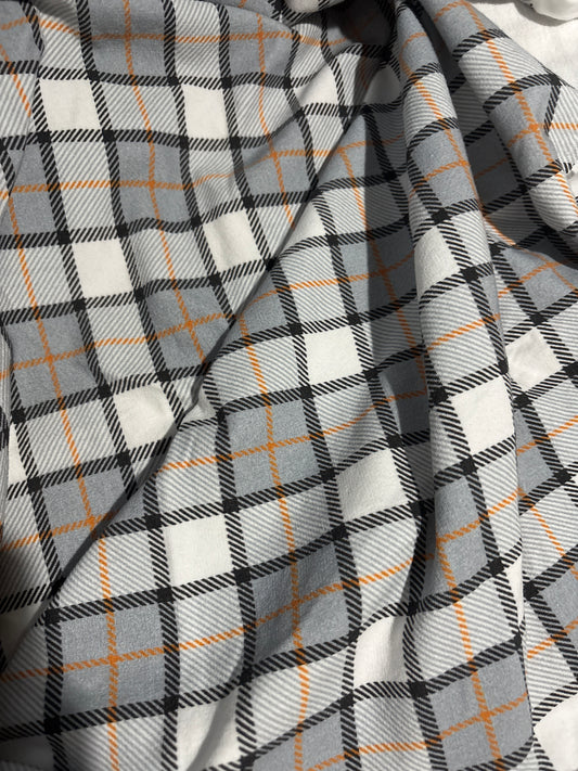 Grey Plaid French terry