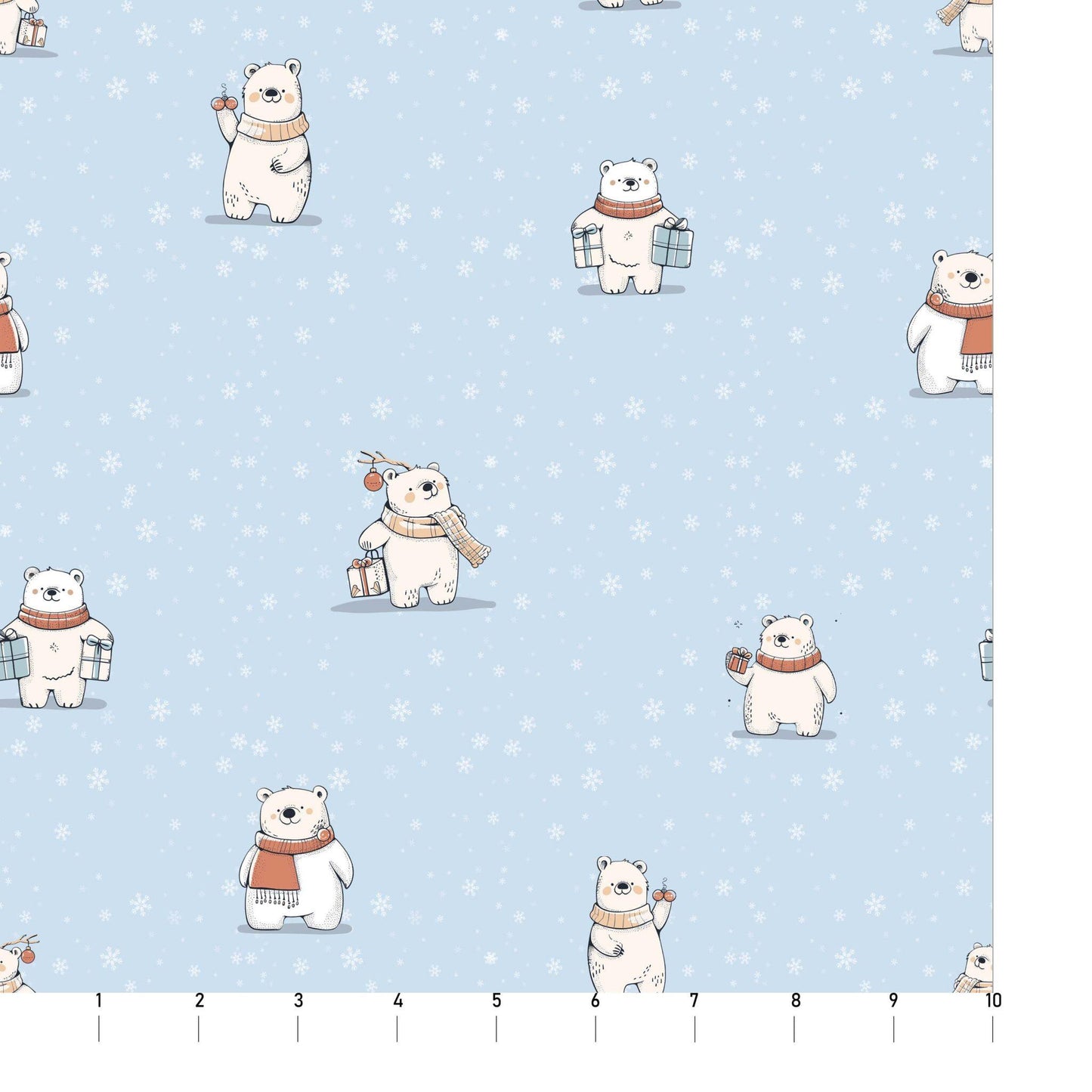 Happy Polar Bears in Pastel Blue