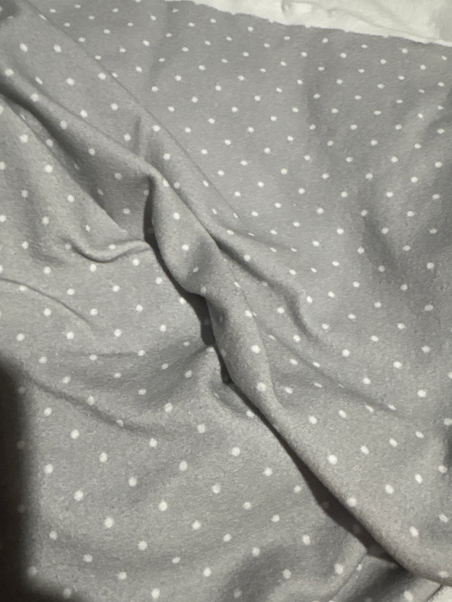Grey Polka Dot Cotton French Terry