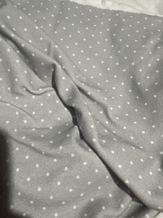 Grey Polka Dot Cotton French Terry
