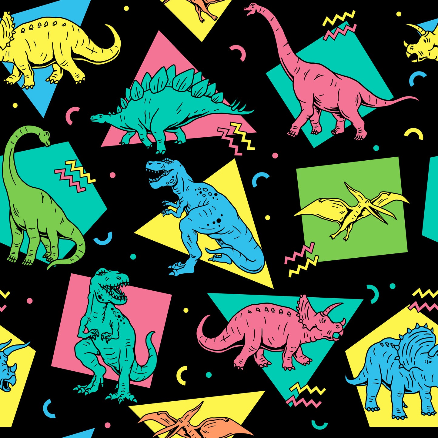Retro Dinos Black