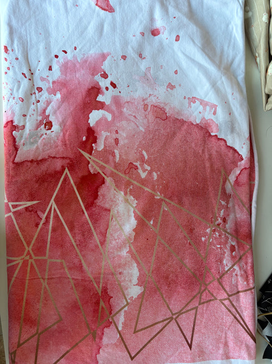 Pink Geometric cotton French Terry