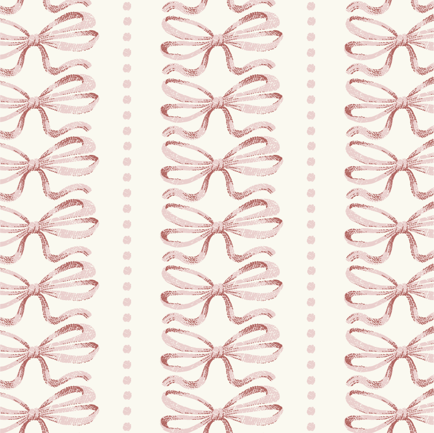 Vintage Bow Stripes Pink