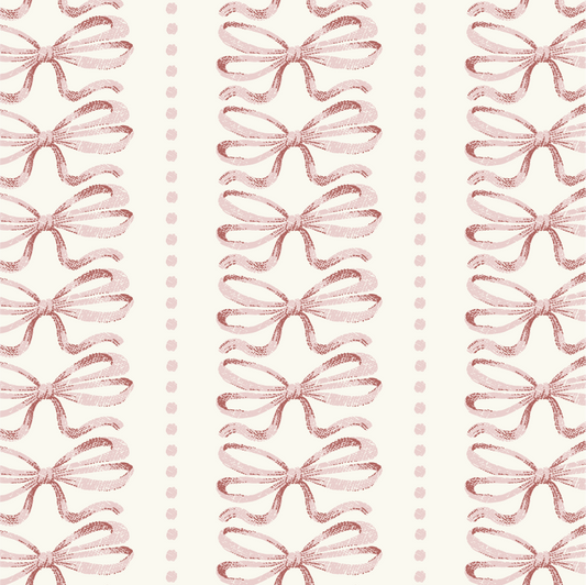 Vintage Bow Stripes Pink