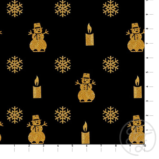 Snowman And Candles Gold