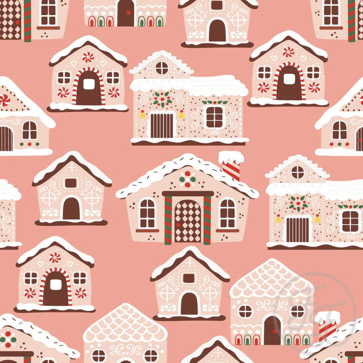 Gingerbread House In Peachy Pink