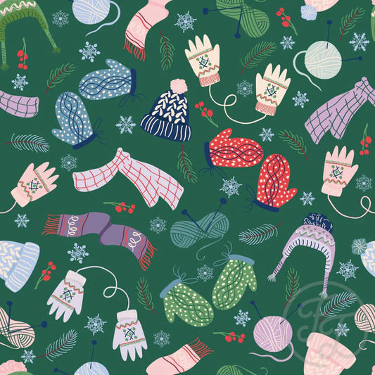 Gloves Beanies And Scarves In Green Pea