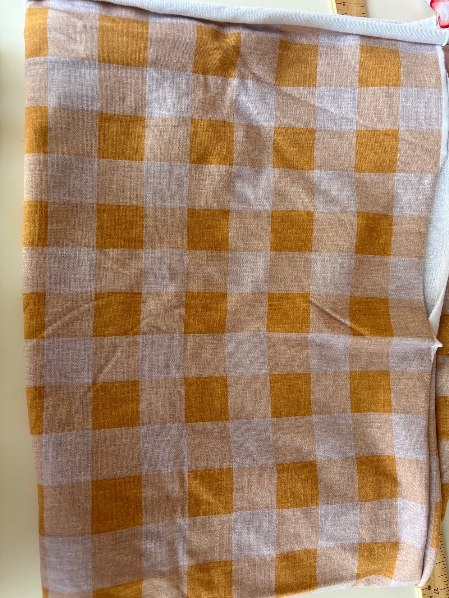 Mustard Gingham cotton French Terry