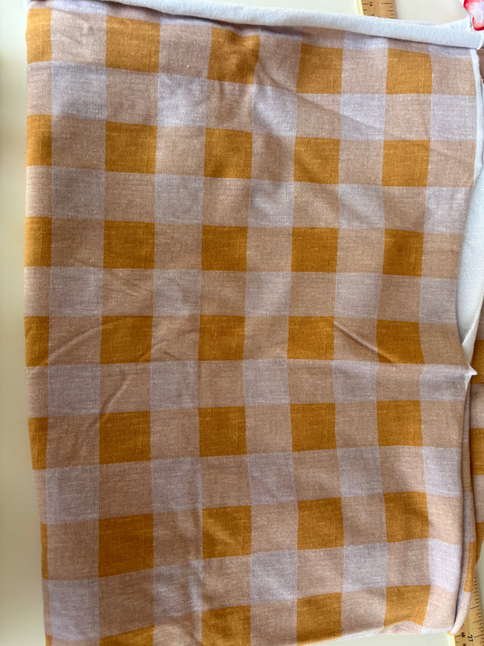 Mustard Gingham cotton French Terry