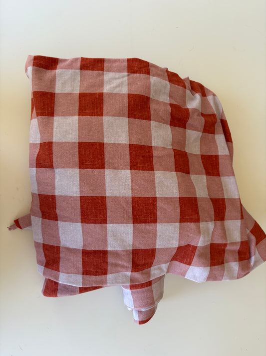 Rust Gingham Cotton Jersey