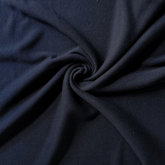 Navy Ribbing 2x2 Bamboo Cotton