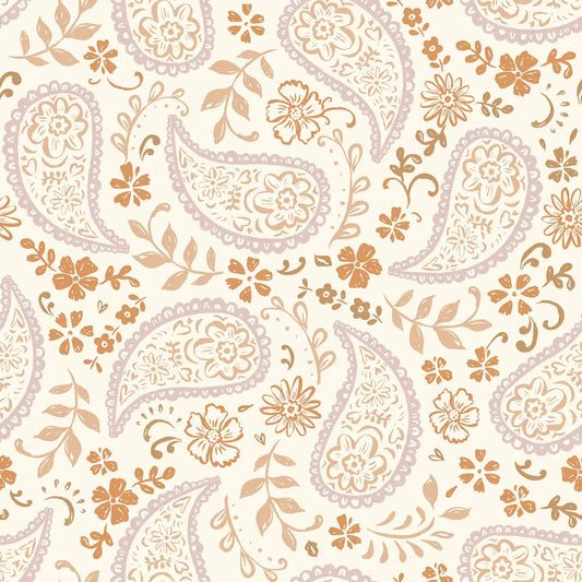 Paisley Terra Cotta Organic French Terry
