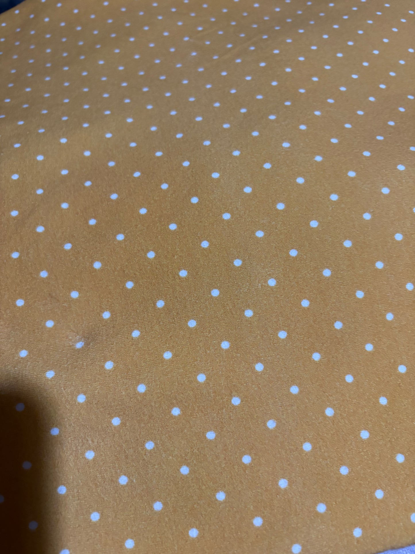 Mustard Polka Dot Cotton French Terry