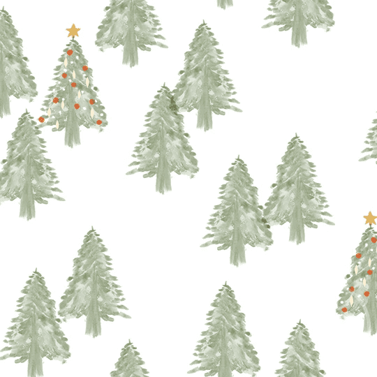 Christmas Trees Off White