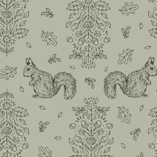 Floral Squirrel Green