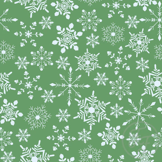 Snowflakes In Muted Green