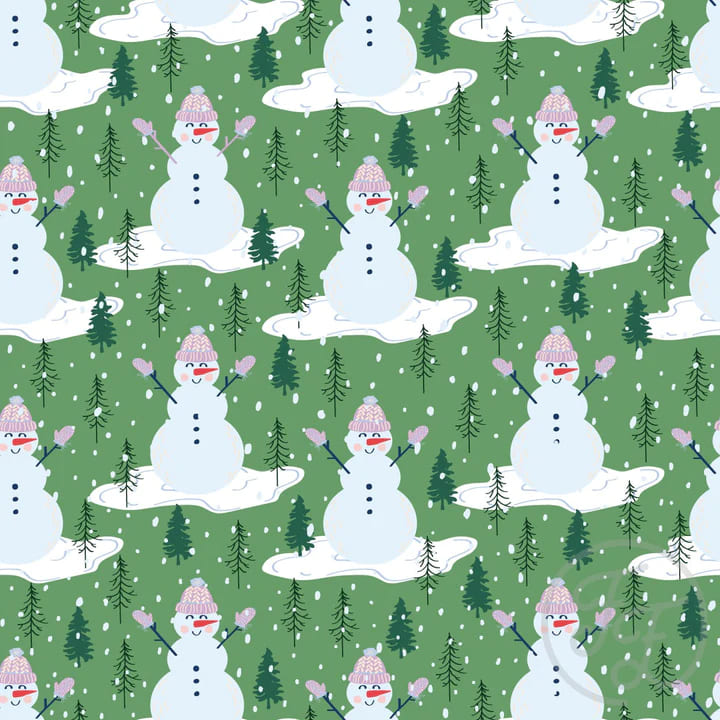 Snowman In Muted Green