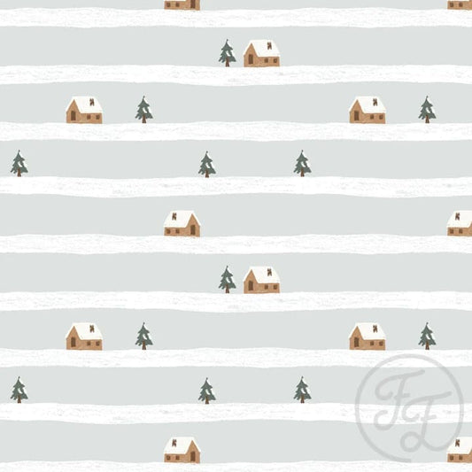 House In The Snow Stripe Blue