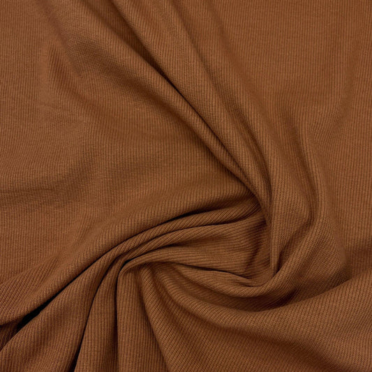 Organic Cotton 2x2 Rib Knit - Rust