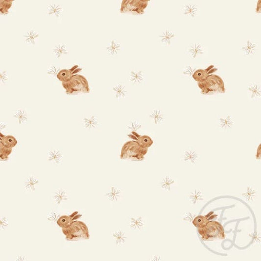 Baby Rabbit & Butterfly Off White Clear Small