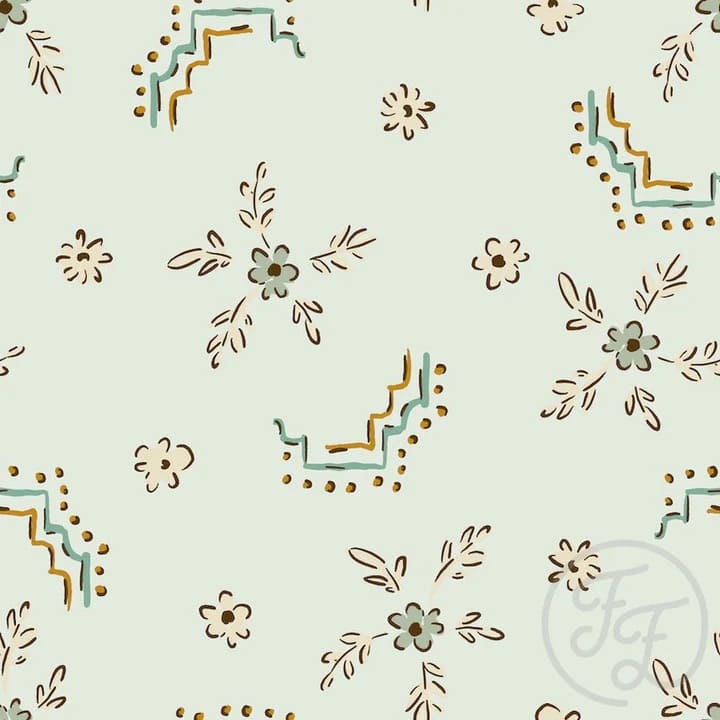 Framed Flowers Light Sage