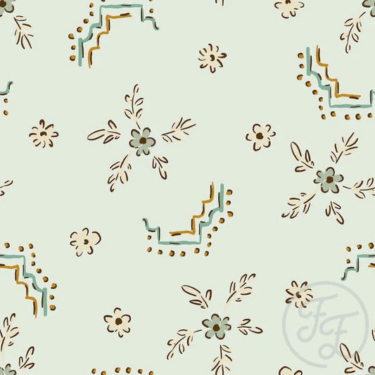 Framed Flowers Light Sage
