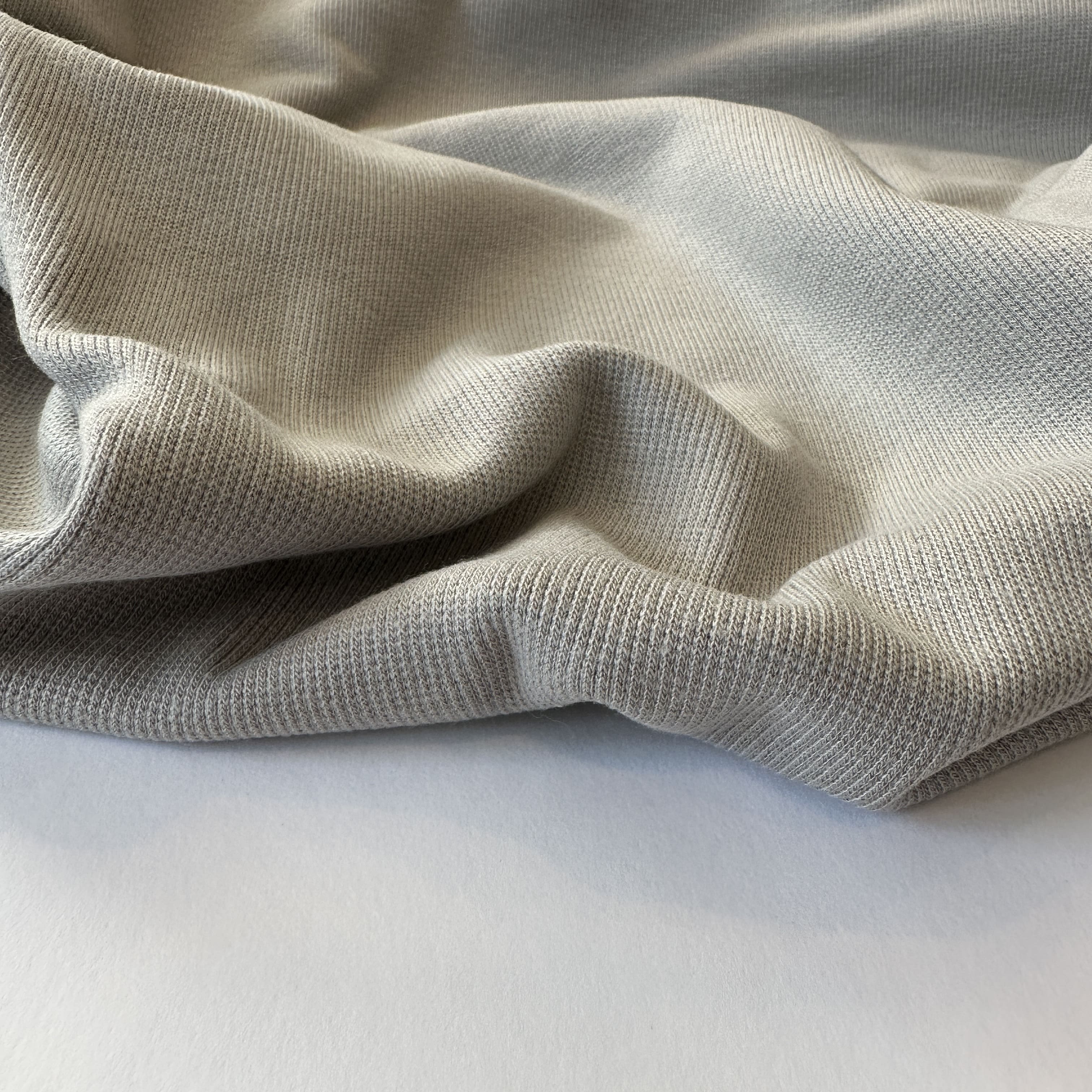 Grey Flint Ribbing 2x2 Bamboo Cotton - Bibs And Boots Fabric