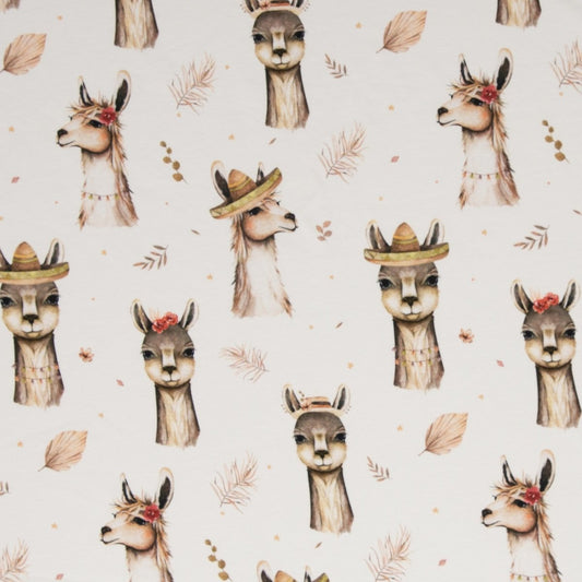 Alpacas from Swafing, Oeko-Tex Cotton Jersey - Fabric - Bibs And Boots Fabric