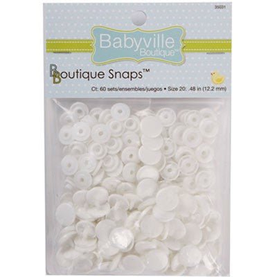 Babyville Plastic Resin 12.2mm Snaps 60 Sets - Buttons & Snaps - Bibs And Boots Fabric