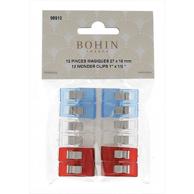 Bohin Wonder Fabric Clips, 1” x 1/2” - Fabric Clips - Bibs And Boots Fabric