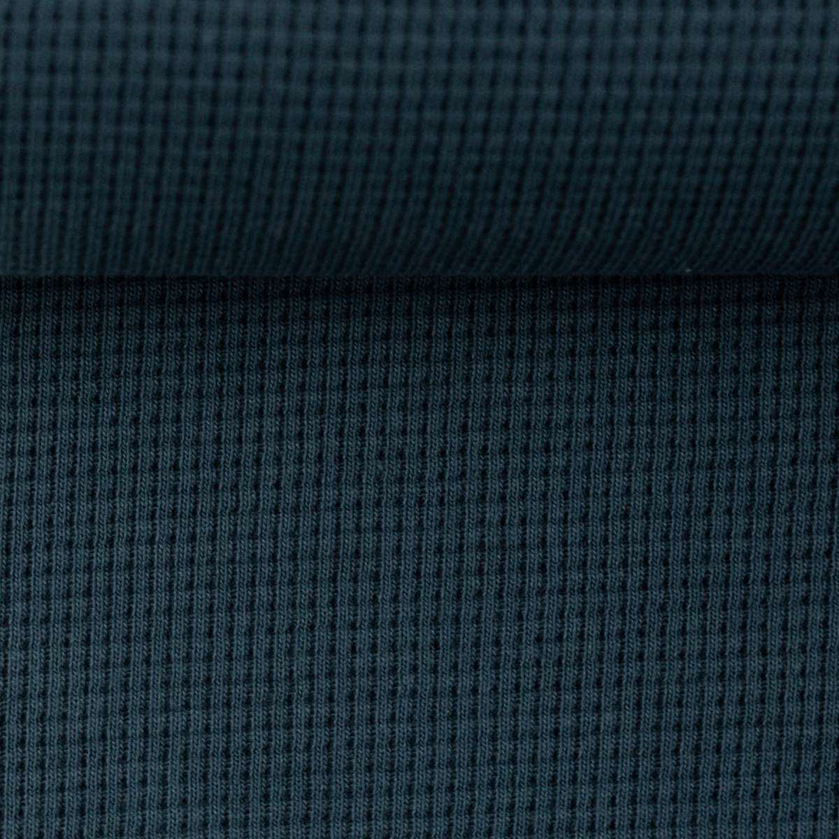 Clarissa Organic Waffle Jersey by Swafing, Teal - Fabric - Bibs And Boots Fabric