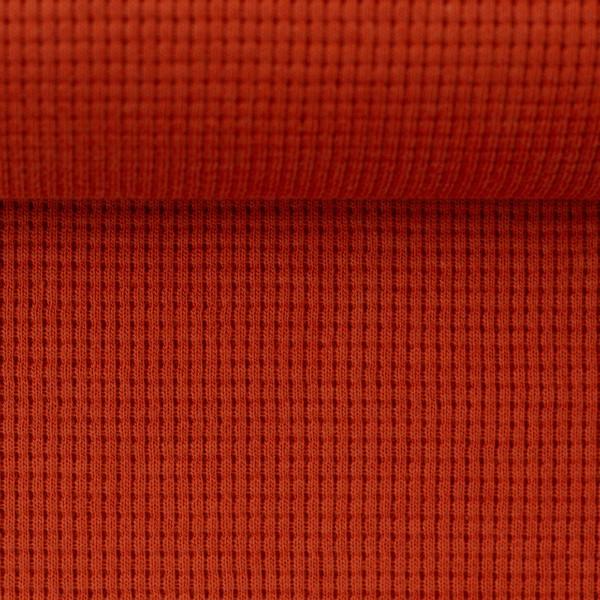 Clarissa Organic Waffle Jersey by Swafing - Terracotta - Fabric - Bibs And Boots Fabric