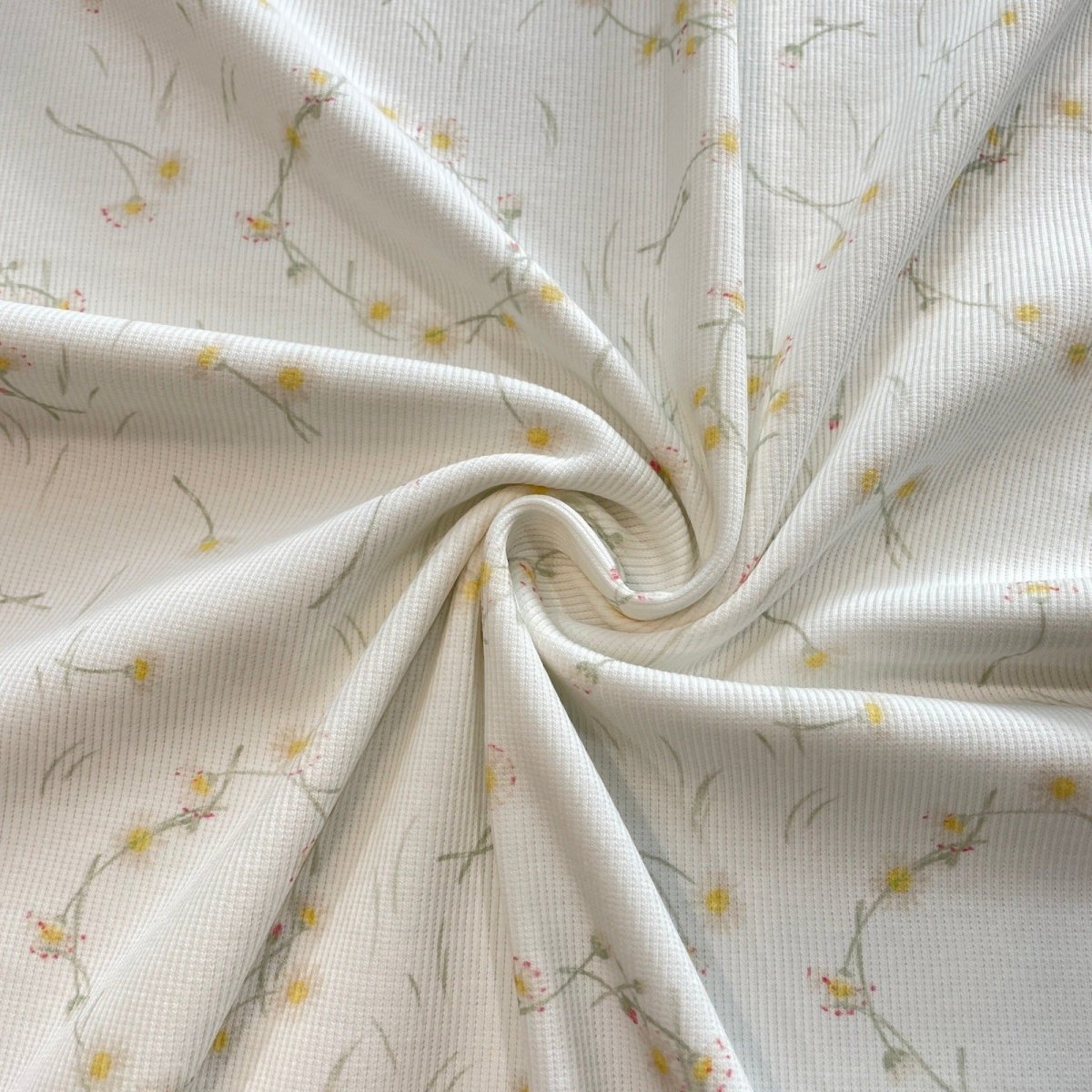 Daisy Crown, Rib Knit by Family Fabrics - Fabric - Bibs And Boots Fabric