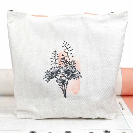 DIY Sewing Set - Motif Shopping Bag - Flower Bouquet - Art & Craft Kits - Bibs And Boots Fabric