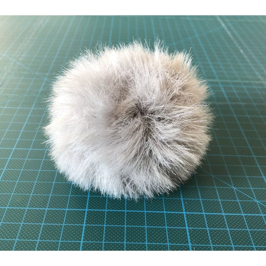 Faux Fur Grey Pom Poms - Pom Pom - Bibs And Boots Fabric