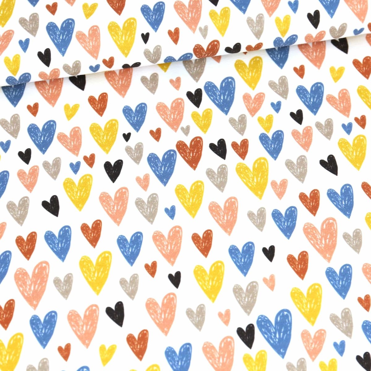 French Terry - Happy Hearts Organics - Abby And Me - Fabric - Bibs And Boots Fabric