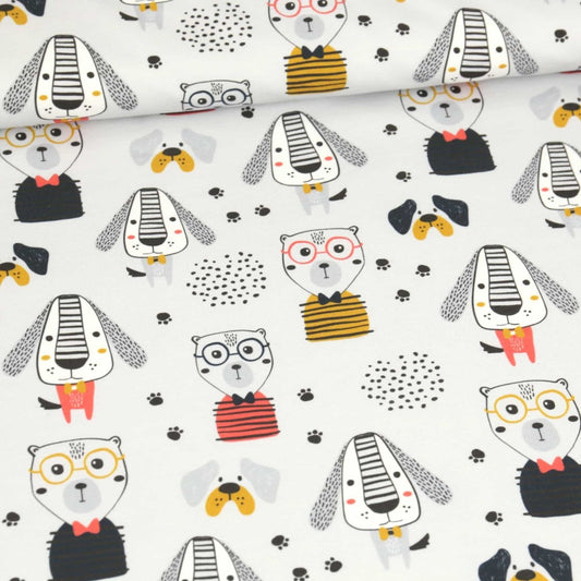 French Terry - Pawsome Dogs Organics - Abby And Me - Fabric - Bibs And Boots Fabric