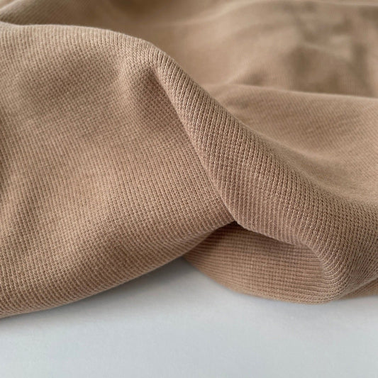 Latte Ribbing 2x2 Bamboo Cotton - Fabric - Bibs And Boots Fabric