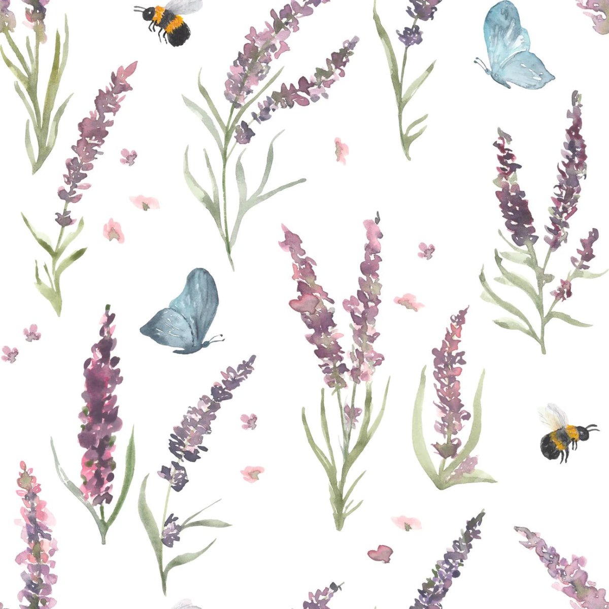Lavender Meadow Organic Jersey, Family Fabrics - fabric - Bibs And Boots Fabric