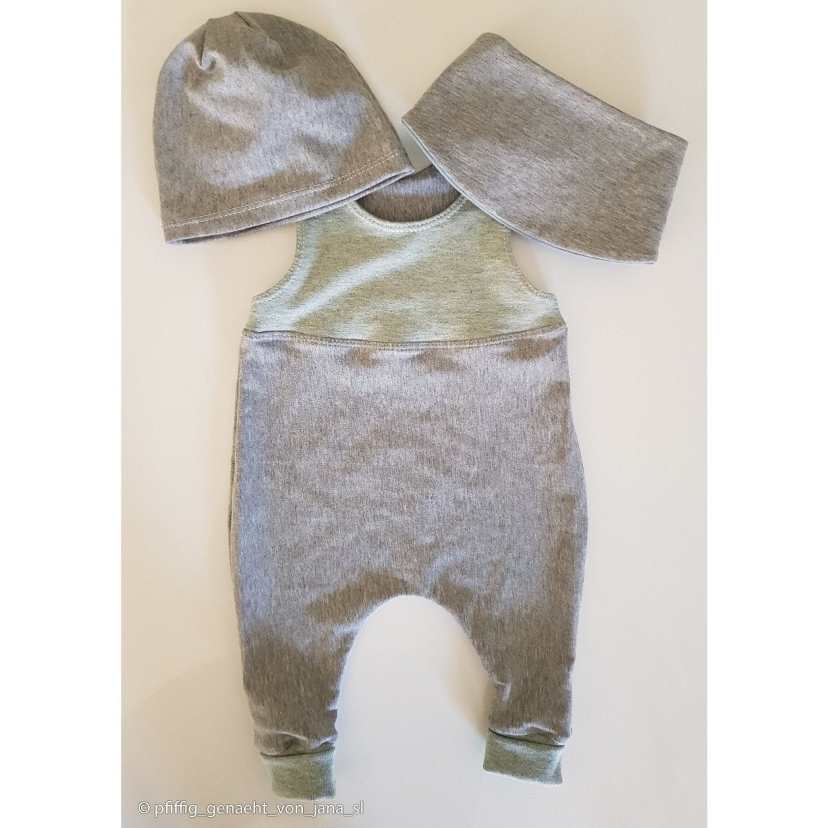 Maike-Melange Light Grey, Organic French Terry by Swafing - fabric - Bibs And Boots Fabric