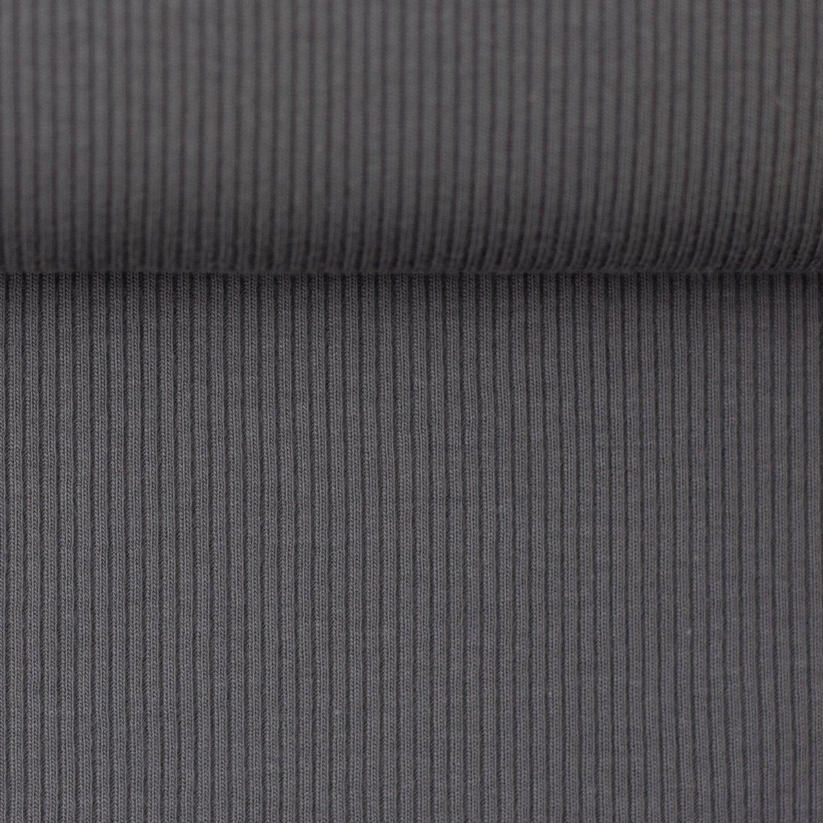 Marissa Dark Grey Rib Jersey, Oeko Tex Certified Organic by Swafing - Fabric - Bibs And Boots Fabric
