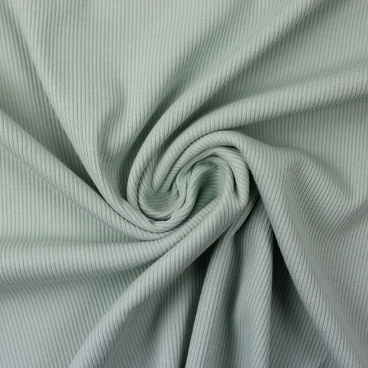 Marissa Mint Green Rib Jersey, Oeko Tex Certified by Swafing - Fabric - Bibs And Boots Fabric
