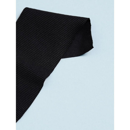 Mind The Maker, Black Organic Rib Knit - fabric - Bibs And Boots Fabric