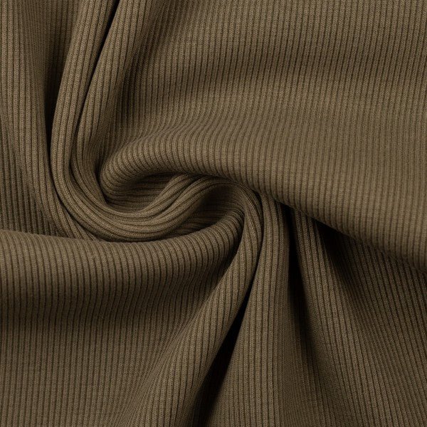 Molde Fine Rib Knit Khaki by Swafing - fabric - Bibs And Boots Fabric