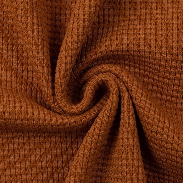 Oslo Organic Waffle Sweater Knit In Terra-Cotta, by Swafing - fabric - Bibs And Boots Fabric