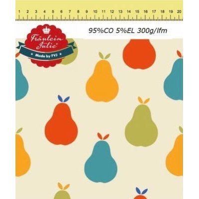 Pretty Pears, Euro Jersey Knit - Fabric - Bibs And Boots Fabric