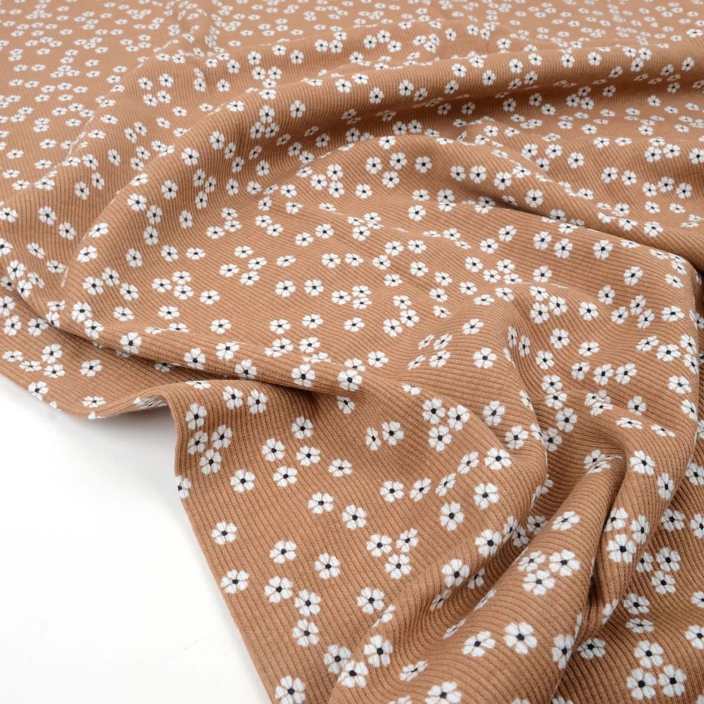 Sweet Floral Sandstorm Rib Knit, Tygdrommar - Fabric - Bibs And Boots Fabric